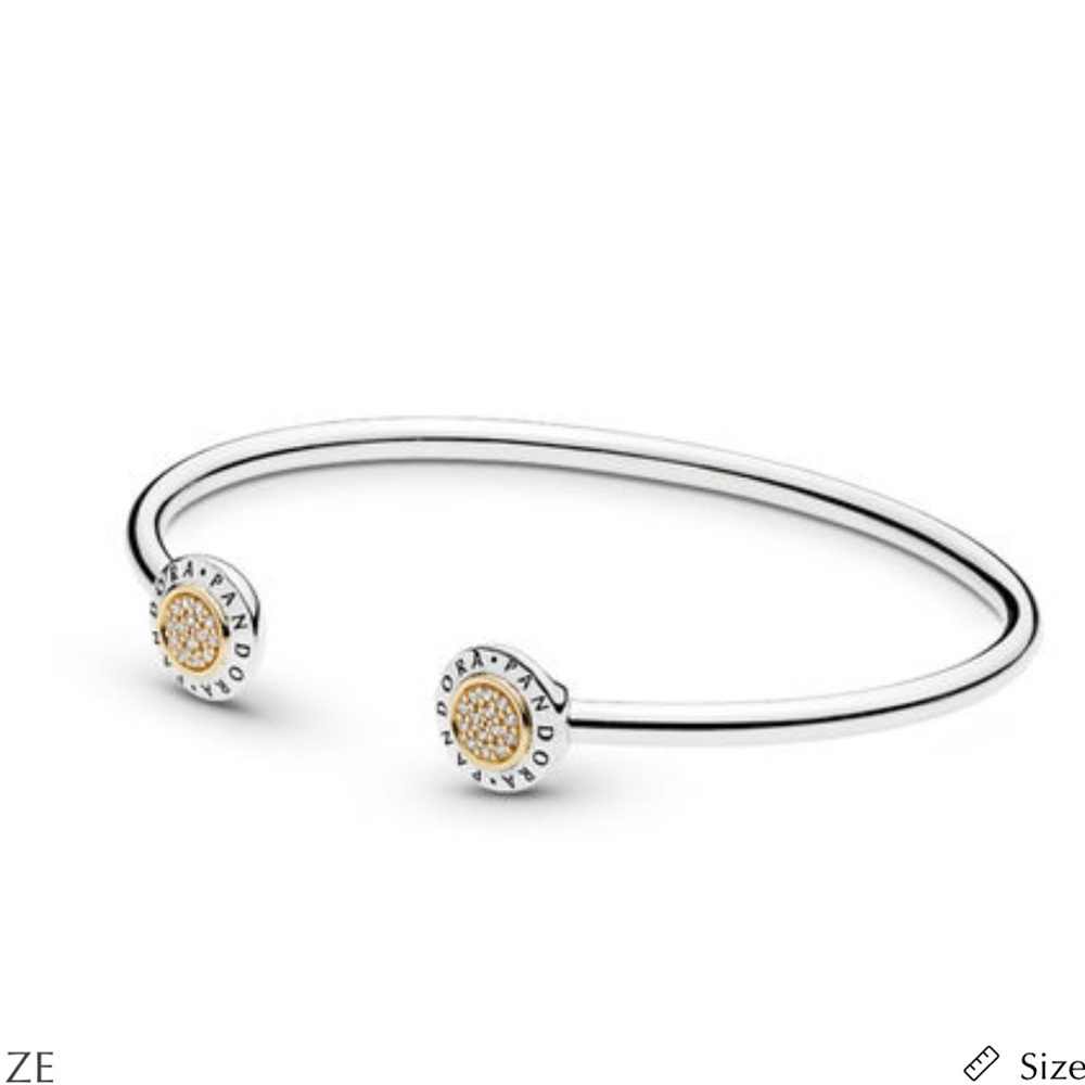 Pandora signature 14 karat and sterling bracelet
